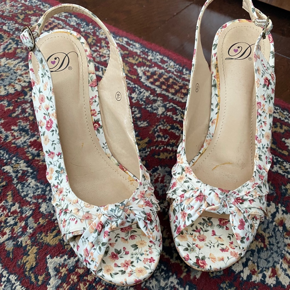Summer Wedge Floral Shoes